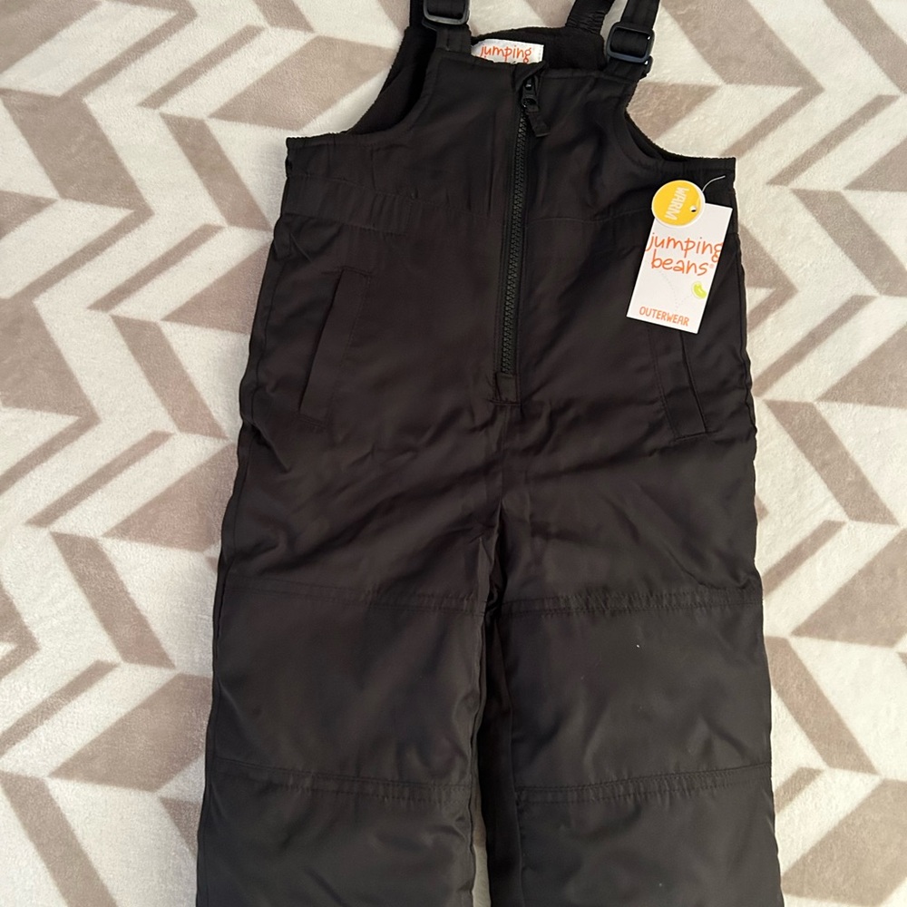 12M - Snow Pants - Jumping Beans Black Kids Overalls